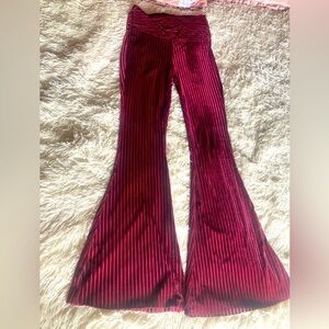 Red and black velvet bell bottoms